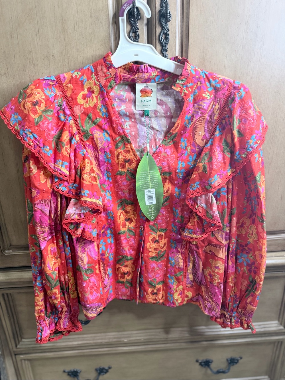 FARM Rio  Red Spring Bananas Blouse